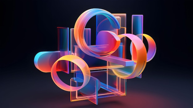 3D abstracte vorm AI gegenereerd