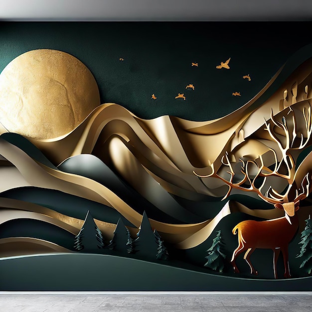 3d abstraction modern and creative interior mural wall art wallpaper