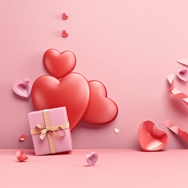 3D Achtergrond met Valentijnsdag Sale