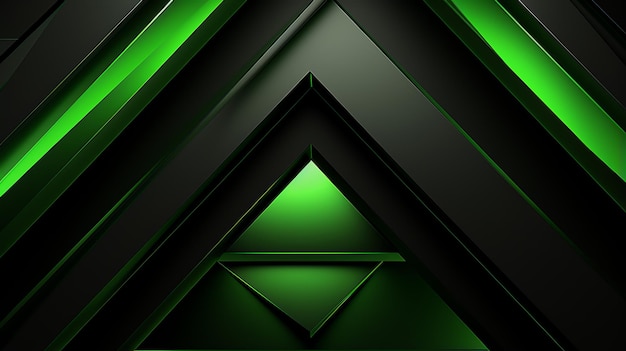 3D-achtergrondbehang driehoek gloed groen