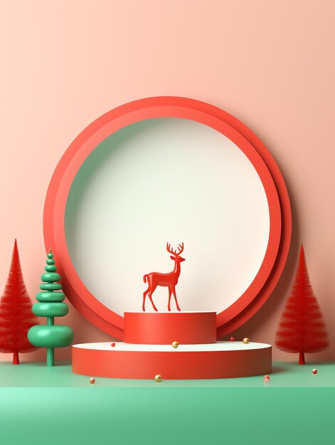 3d-achtergrondproduct minimalis podium kerstmis