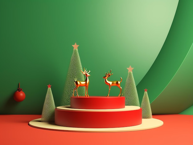 3d-achtergrondproduct minimalis podium kerstmis