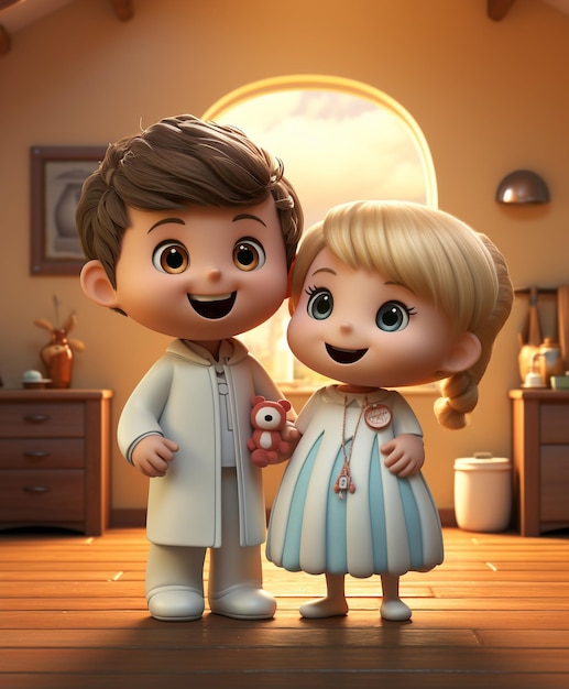 Foto le avventure 3d di cute tooth e doctor