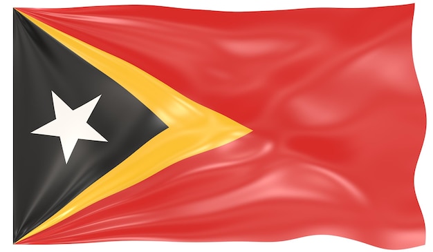 3D-afbeelding van een wapperende vlag van Oost-Timor