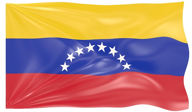 3D-afbeelding van een wapperende vlag van Venezuela