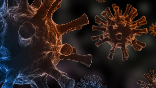 3D-afbeelding van het coronavirus MERS-virus Middle East Respiratory Syndrome