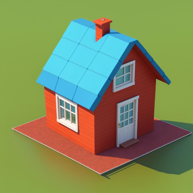 3D-afbeelding van onroerend goed huis illustratie