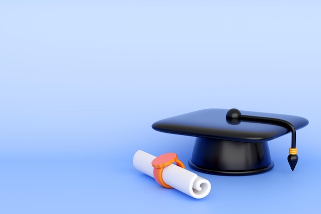 3d afstudeerpet met diploma