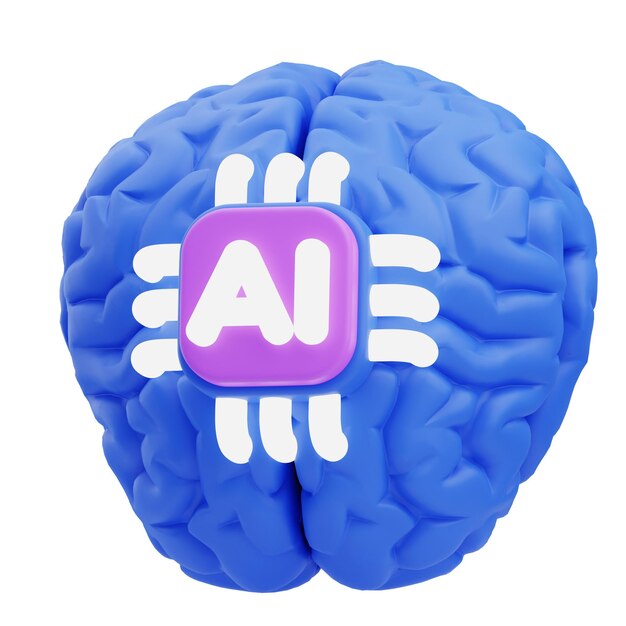 3D AI Brain Illustratie