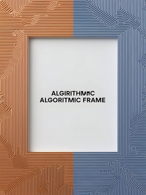 3D AI 드라이브 알고리즘 경계 프레임 (AI-Driven Algorithmic Boundary Frame) - 미니멀리즘의 경계 틀, 경계에 알고리즘 패턴이 있습니다.