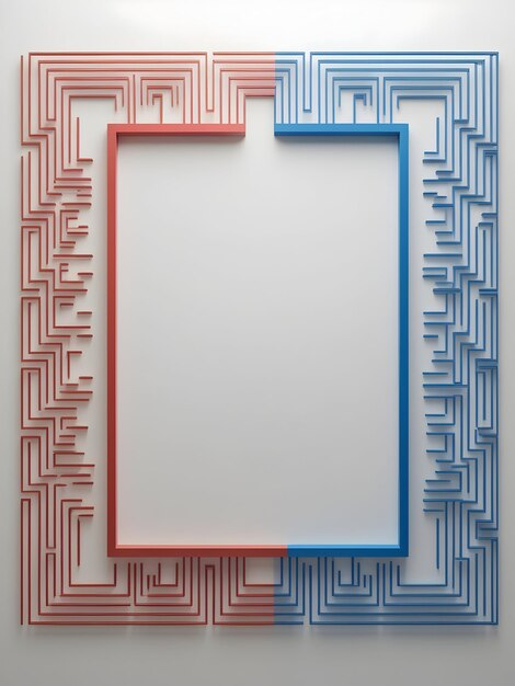 3d ai driven algorithmic border frame a minimalistic border frame with algorithmic patterns on the l