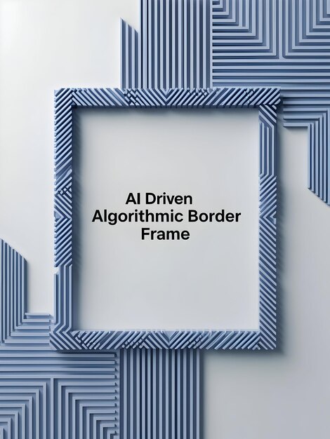 3d ai driven algorithmic border frame a minimalistic border frame with algorithmic patterns on the l