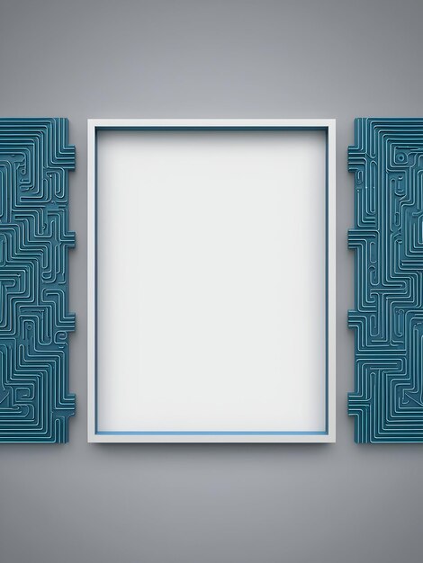 3d ai driven algorithmic border frame a minimalistic border frame with algorithmic patterns on the l