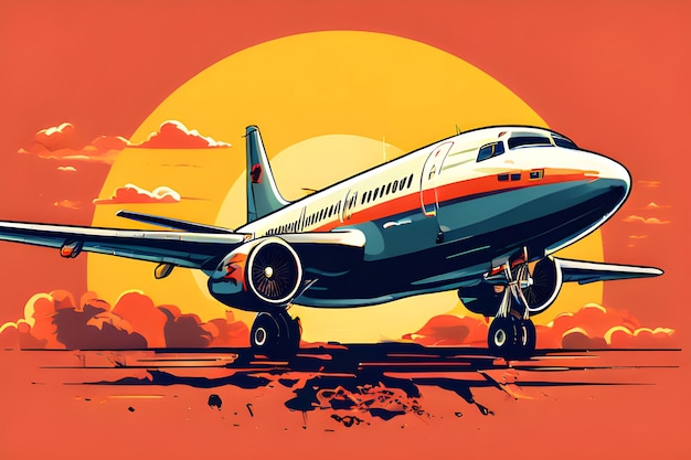 Photo 3d airplane illustration