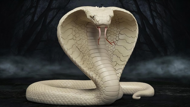 3d albino king cobra snake the worlds longest venomous