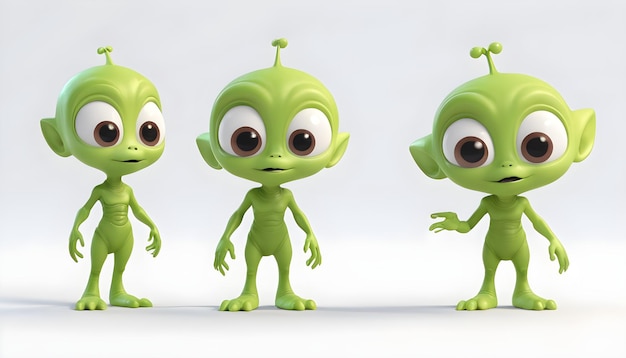 Photo 3d alien character set