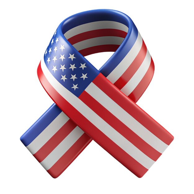 Photo 3d american flag ribbon