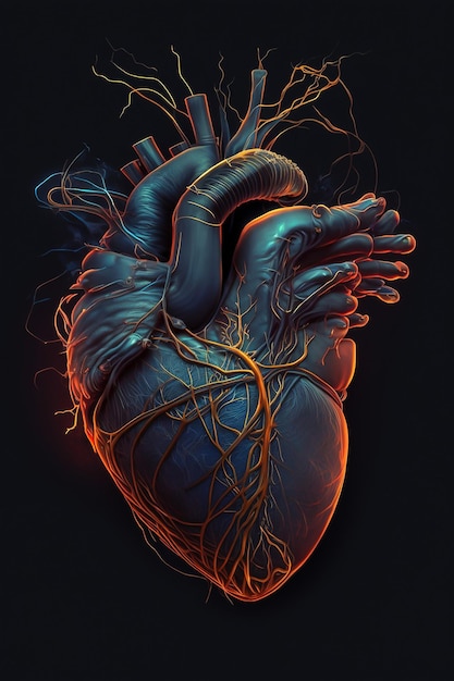 Human heart Wireframe low poly style Concept for medical science  cardiology illness Abstract modern 3d vector illustration on dark blue  background 6763435 Vector Art at Vecteezy