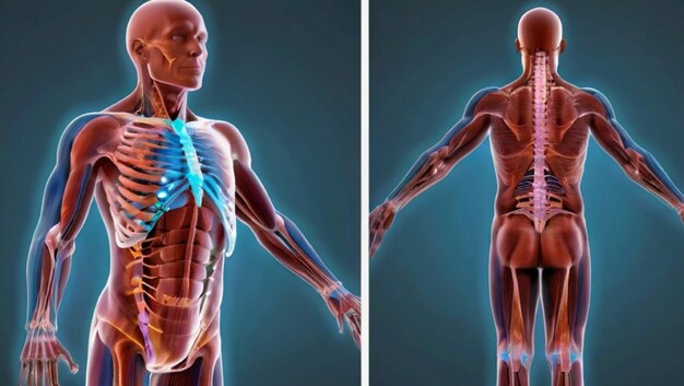 3D anatomie concept van een x-ray man