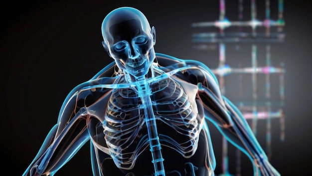 3D anatomie concept van een x-ray man