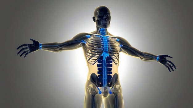 3D anatomie concept van een x-ray man