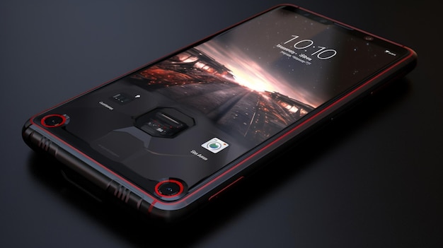 Foto modello 3d di telefono android generativo di ai
