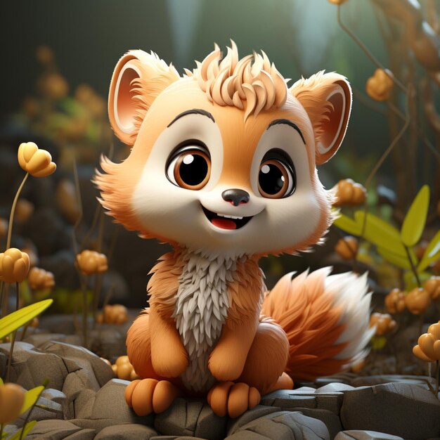 Photo 3d animal character illustration