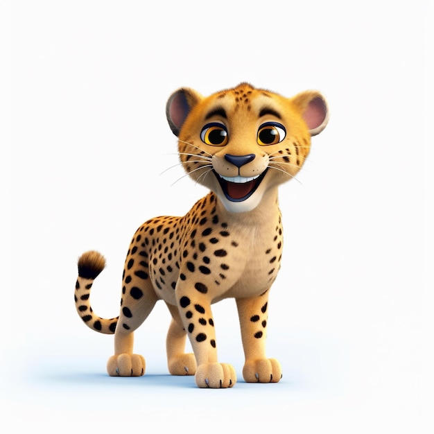 A 3D Animal Cheetah Cartoon Character A Symbol of Speed and Agility generative ai