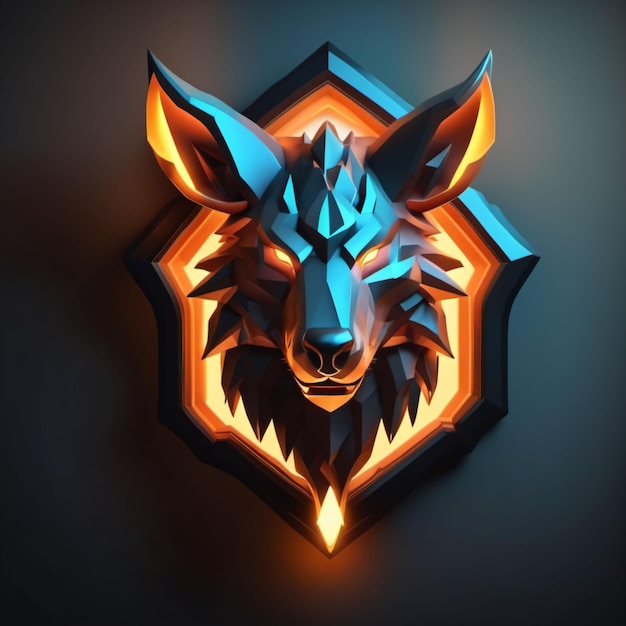 Photo 3d animal logo design illustration for gaming or esport team animal head avatar generated with ai