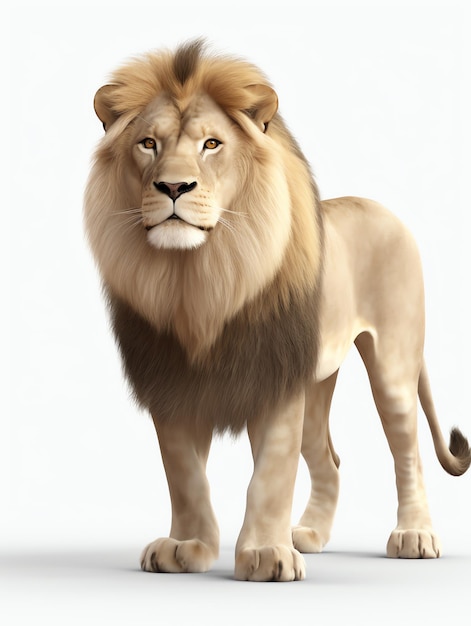 Premium AI Image | 3d animals realistic focus of lion