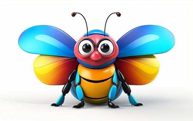 Photo 3d animated bug icon generative by ai