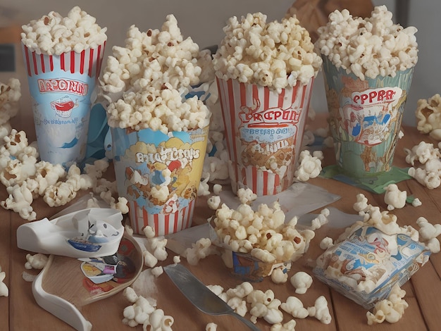 Photo 3d animated cartoon cinema popcorn cup