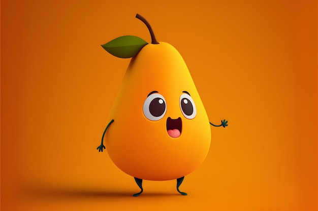 3d animated character, fruit and vegetable, illustration for children