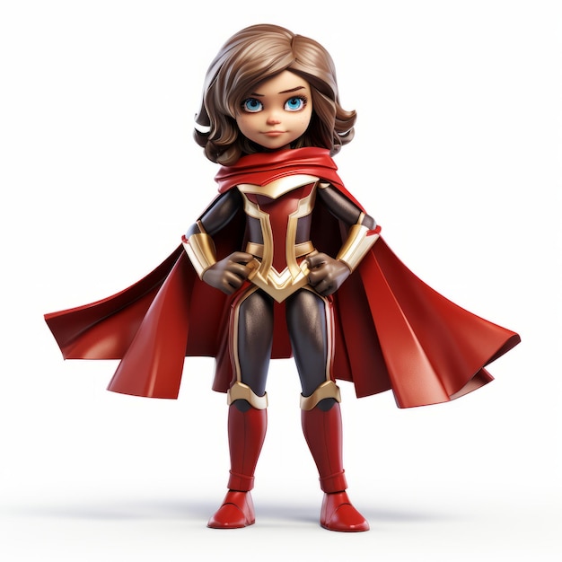 Photo 3d animated marvel movie young lady superhero model