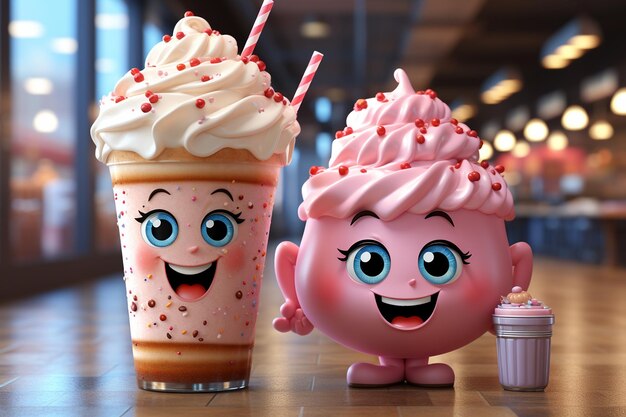 Photo 3d animated milkshake