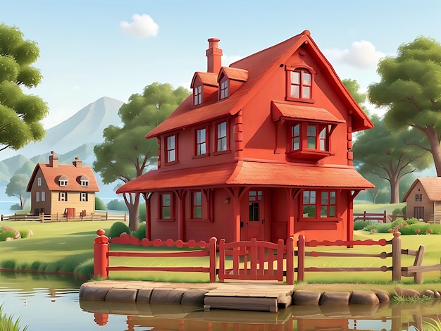 3d animated oldfashioned village house