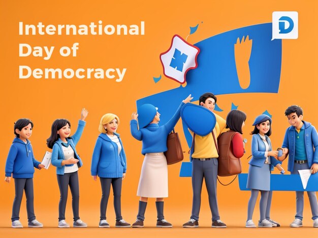 3D-animatie stijl Internationale Dag van de Democratie