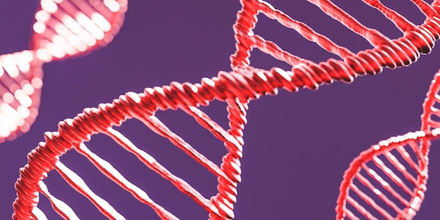 3D-animatie van DNA-strengen over donkere achtergrond