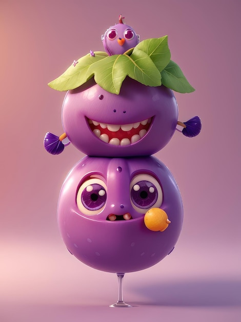 3d animation of grape AI generative