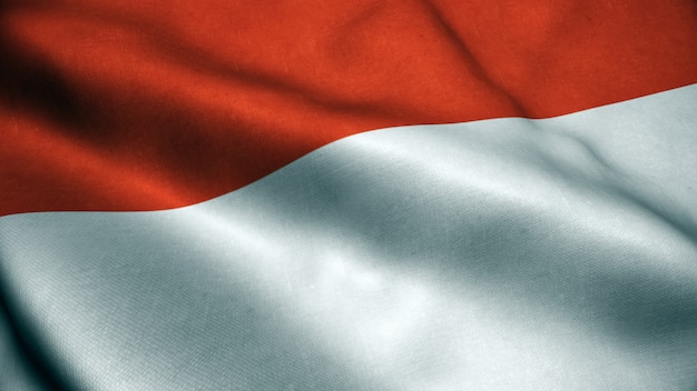 Photo 3d animation of indonesia flag.