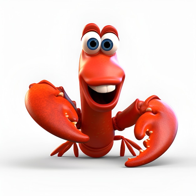 Photo 3d animation red crab cartoon