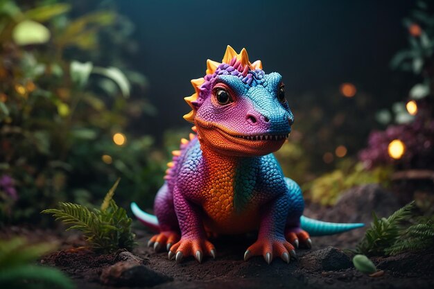 3D Animation Style Baby Dinosaur