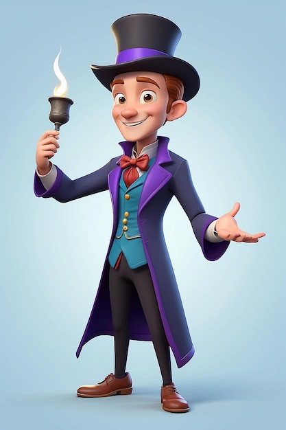 3D Animation Style Cartoon character illustration a of Magician