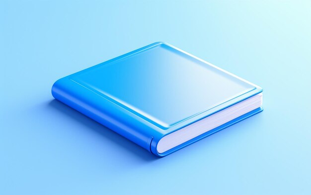 Photo 3d animation style icon of a blue notebook generative by ai