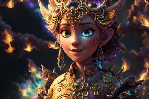 3d animation style in a mesmerizing cinematic princess