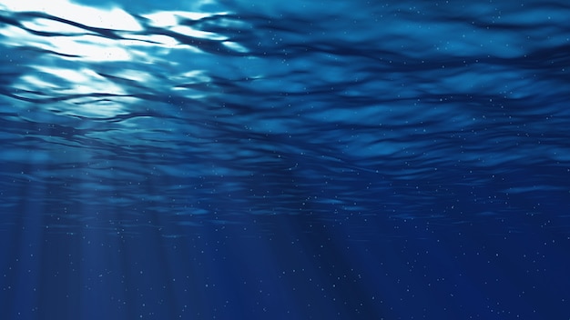 Photo 3d animation underwater of ocean waves