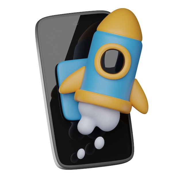 3D App-lanceringsillustratie