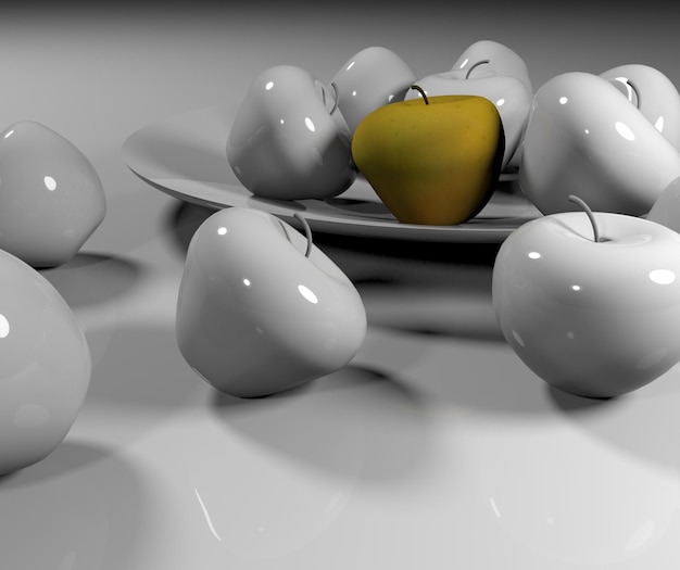 3D-appels op een bord