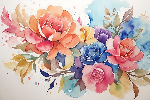 3D-aquarelbloemen