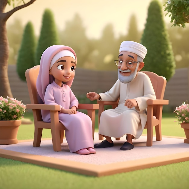 3d arab muslim family